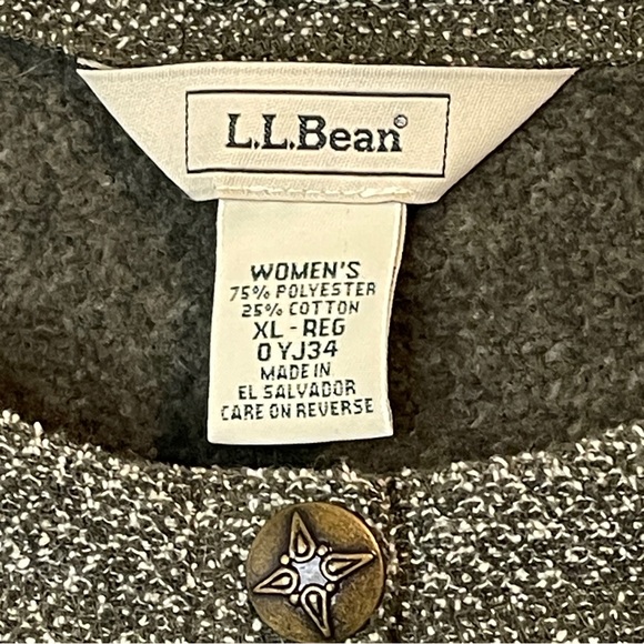 LL BEAN Brass Button COMFY Cardigan Sweater JACKET COAT Green Women’s Size XL - Picture 5 of 5